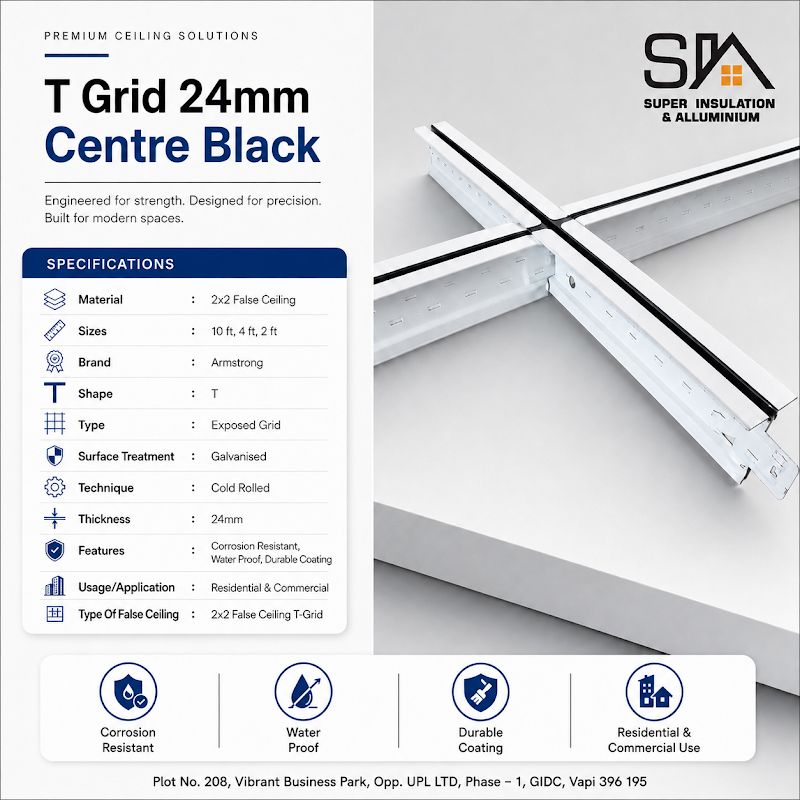 Armstrong T GRID 24MM Centre Black