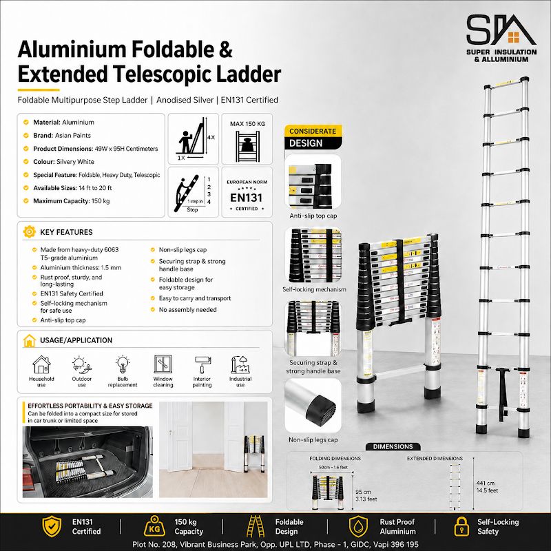 SIA Industrial Aluminium Folding Ladder