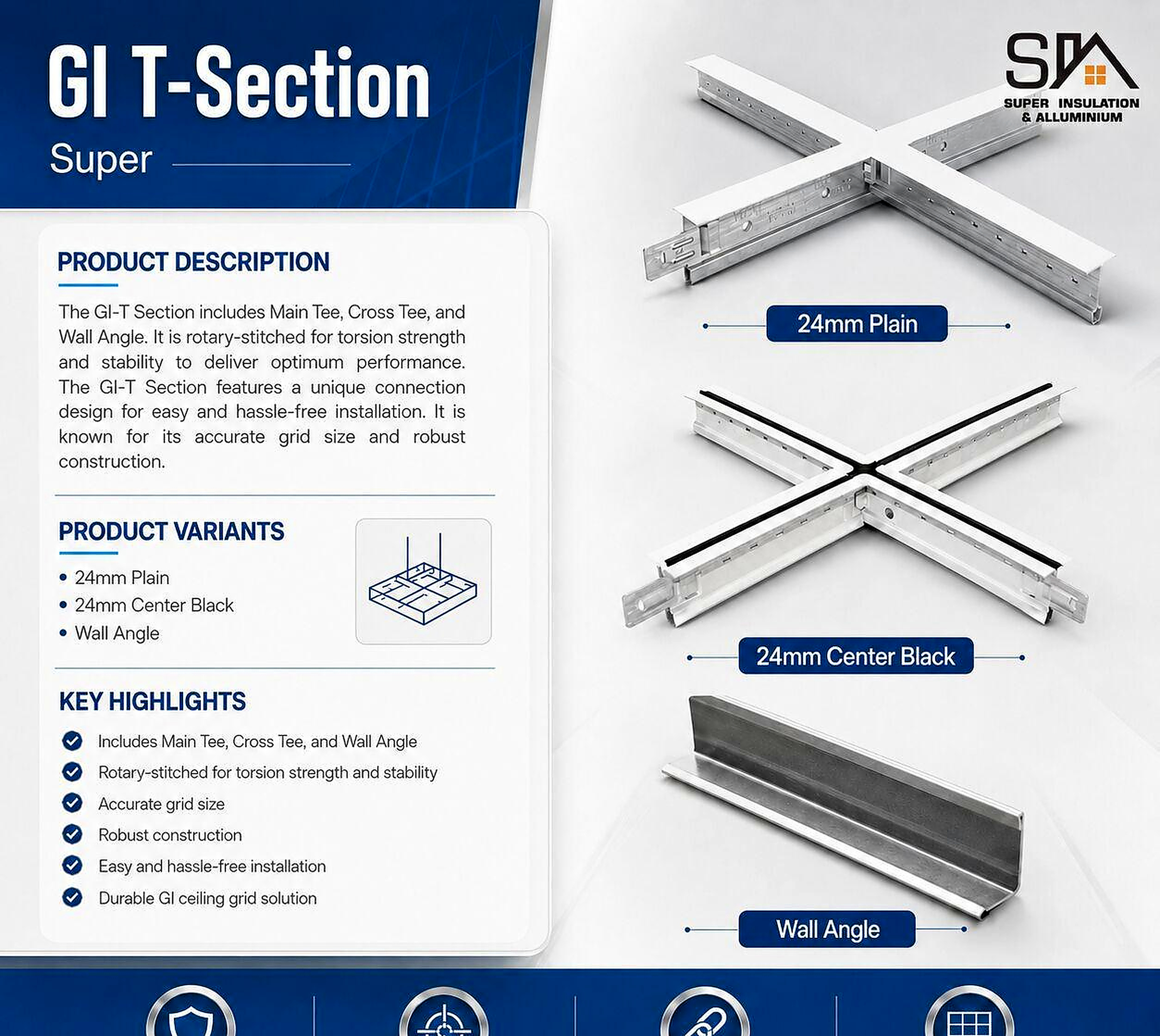 Gyproc GI T-Section Super