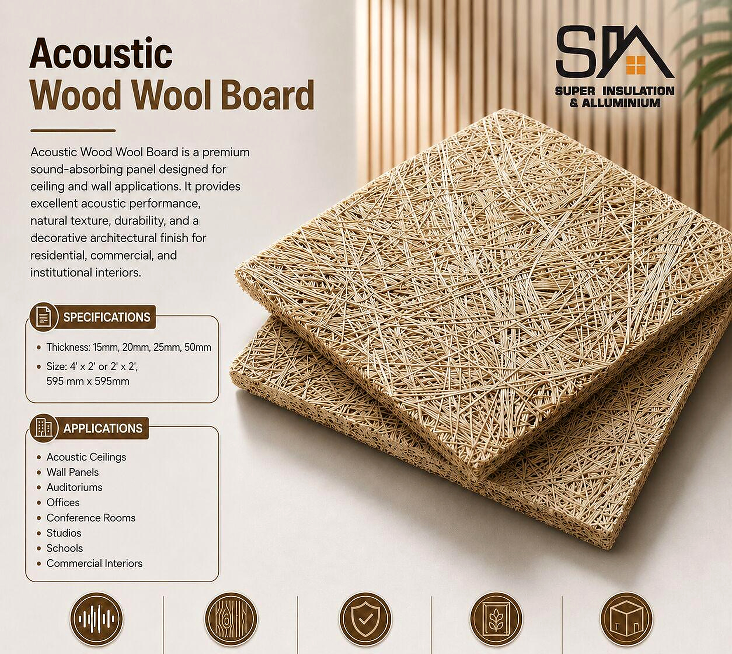 UniAcoustic Acoustic Wood Wool Board